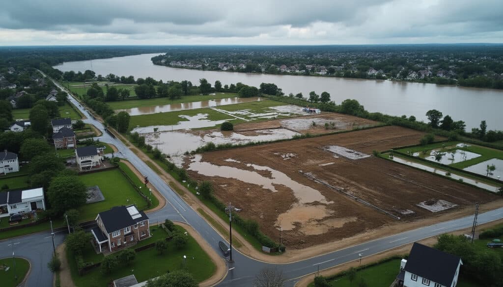 découvrez comment l'étude des risques d'inondation impacte la valeur du terrain constructible dans la commune et ses conséquences pour les propriétaires et investisseurs.