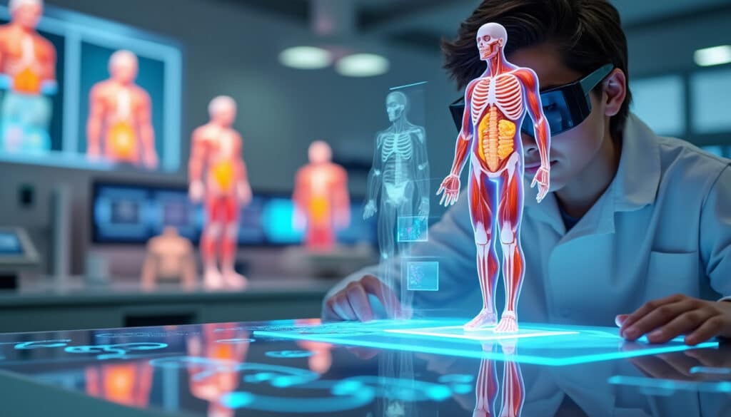 découvrez comment la formation médicale à l'anatomie humaine utilise la réalité augmentée pour offrir une expérience d'apprentissage immersive et interactive.