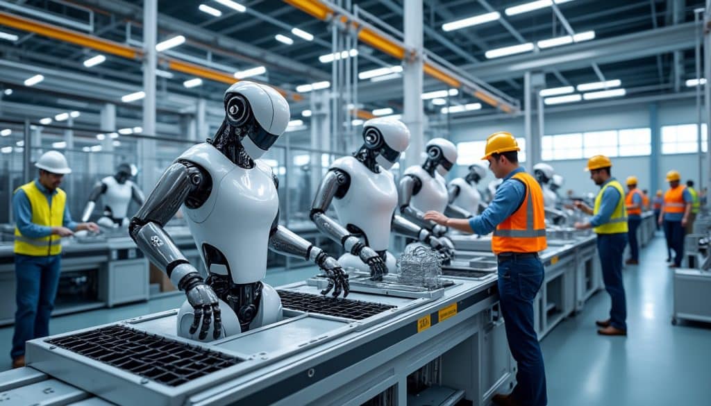 découvrez comment l'absence de cages de sécurité grillagées révolutionne la cobotique industrielle en améliorant la collaboration entre humains et robots.
